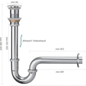 Resim Hakay Paslanmaz Çelik Pop-Up Lavabo Sifonu - 32 mm Çıkış 