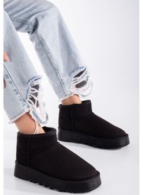 Resim Viola Kalın Taban Bilek Boy Ugg Leopar Siyah 