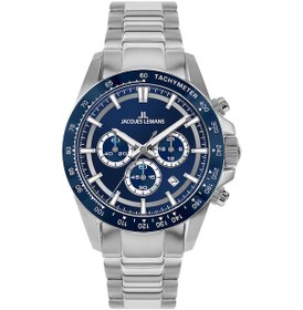 Resim Jacques Lemans 1-2207c Lıverpool Chronograph Erkek Kol Saati Gümüş - Mavi 