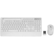 Resim Everest 9676 Beyaz Multimedya Tablet Telefon Standlı Klavye + Mouse Set Kablosuz Set Wireless Set 