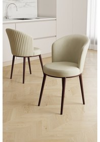 Resim Canisa Asfel Serisi Mdf 77x130 Traverten Yandan Açılabilir Mutfak Masası Takımı 6 Krem Sandalye Traverten Masa Krem Sandalye 