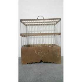 Resim cotanakkafes Ahşap Tel Geçme Kafes Oymalı 32x28x17 
