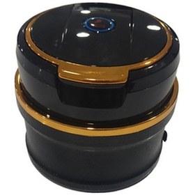 Resim Lüx Oto Küllük Bardaklıklı Mavi Işıklı Koku Geçirmez Kapaklı Spor Araç İçi Küllük Gold 