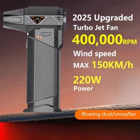 Resim 1 adet Kişisel USB Fan/El Tipi Taşınabilir Turbo Jet Fan LED Aydınlatma Fonksiyonu ile, 400.000 RPM Yüksek Hızlı Fırçasız Motor, Büyük Kapasiteli Batarya, Zirve Gücü 220W, Araba Kar Giderme Fanı, Dış Mekan Toz Üfleme Fanı! Arabalar, Hassas Elektronikler, Pencere Boşlukları, Klavye Temizliği ve Dış Mekan BBQ Kömür Üfleme için uygun! 