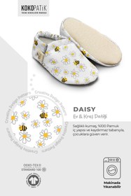 Resim Kokopatik ,kaydırmaz Taban,organik Pamuklu Ev Kreş Patiği,daisy Desen Patik 