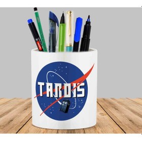 Resim Doctor Who - Tardis & Nasa Kaktüs Sukulent Saksı Kalemlik 