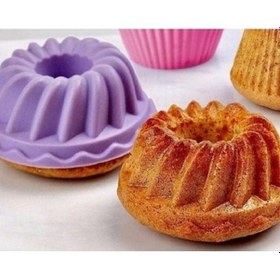 Resim Harika Avm 6 Lı Mini Göbekli Silikon Muffin Kek Kalıbı Renk: Lila Silikon Mor Diğer 