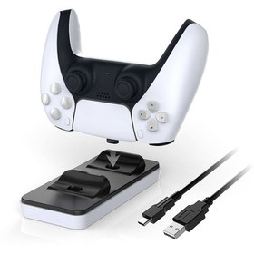 Resim DNR Bilişim Ps5 Playstation 5 Kol Manyetik Şarj Standı İkili Hızlı şarj usb 3.1 Type C Kablolu Charging Dock 