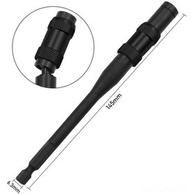 Resim Hangfox 145mm Uzunluklu Otomatik Kilitlemeli Altıgen Saplı Elektrikli Vidalama Uzatma Kolu - Hızlı Değişimli Tam Siyah Piyade Vidalama Aksesuarı 