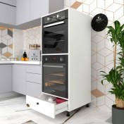 Resim Kenzlife fırın dolabı naime byz 145*60*56 mutfak çekmeceli ayaklı banyo kiler ofis 