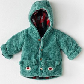 Resim Andywawa Kışlık Erkek Bebek Penye Astarlı Kürk Mont Yeşil - Yeşil / 18-24 Ay 
