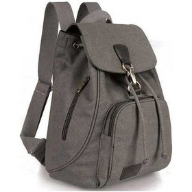 Resim Luckydog Vintage Kızlar Açık Sırt Çantası Okul Çantası Şık Sırt Çantası - Gri Gri Gri 