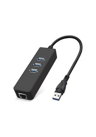 Resim Alfais 4263A Usb 3.0 To Ethernet Gigabit Rj45 3 Port Hub Çoklayıc 
