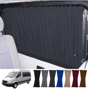 Resim Oto Pandami Mercedes Sprinter W906 Orta 2006-2018 Uyumlu Füme Raylı Oto Perde Takımı 