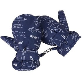 Resim Kopekbaligi Desenli Sugecirmez Eldiven Ici Kurklu Puf Sicacik Tutan Eldiven - Kayak Eldiveni Lacıvert 