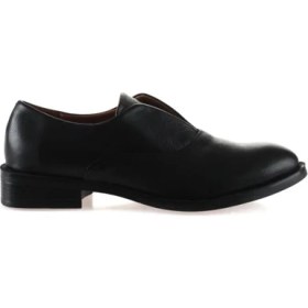 Resim Bueno Shoes Siyah Deri Kadın Düz Ayakkabı 