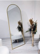 Resim Ersan Dizayn Metal Çerçeve Oval Ayaklı Boy Aynası Altın 65 x 180 CM Altın 