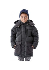 Resim Erkek Çocuk Kapüşonlu Kalın Kışlık Mont 51335 Gri 