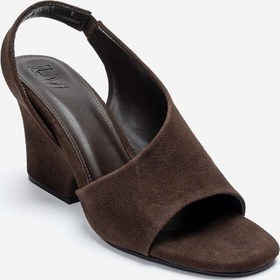 Resim Luvishoes Zyra Kahverengi Süet Kadın Dolgu Topuklu Ayakkabı 