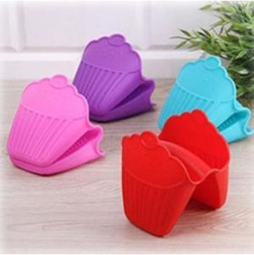 Resim Çokuygunuz Silikon Fırın Eldiveni Capcake Desenli 