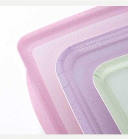 Resim Tantitoni Melamin Tea Desenli 3lü Kaydırmaz Tepsi 25-36-43cm Elvin Home Concept Çok Renkli 