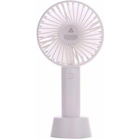 Resim AteşTech Şarjlı Fan Mini Taşınabilir El ve Masa Üstü 3 Kademeli Vantilatör Fan Beyaz Renk 
