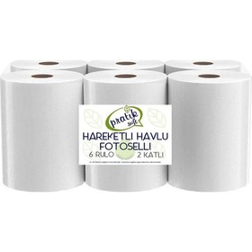 Resim Pratiksoft 21 cm Fotoselli Hareketli Kağıt Havlu 6 Rulo 
