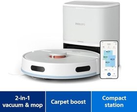 Resim Philips 2000 Serisi Islak Kuru Moplu İstasyonlu Robot Süpürge, HomeRun Uygulaması, LDS Radar Navigasyon, Beyaz, XU2100/20 