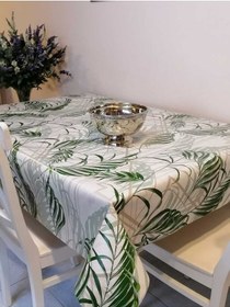 Resim Elyaflı Pvc Muşamba - Desenli Silinebilir Masa Örtüsü 02mrl204a Yeşil 