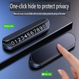 Resim Geçici Park Kartı - Tek Dokunuşla Gizli Telefon Numarası, Gizlilikli Gösterge Paneli Dekoru, Çoğu Araçla Uyumlu - Kiralayanlar, Bayi Alanları için İdeal - Modern Şık Tasarım Araç Aksesuarı, Araç Gizlilik Çözümü, Stil Sahibi Araç Dekoru, Yüksek Kaliteli Ekran, Tek Tıkla Gizlilik Kalkanı, Gizlilik 