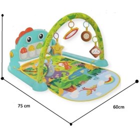 Resim Shem Piyanolu Dinazor Bebek Oyun Halısı Aynalı Müzikli Işıklı 3d Hayvanlar Bultak Kare Bultak Eğitici Set 