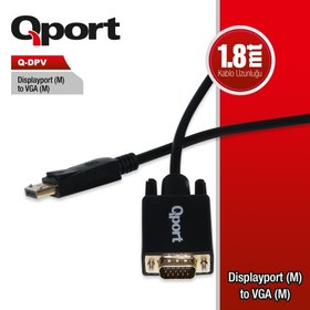 Resim QPORT (Q-DPV) DISPLAY PORT TO VGA CEVIRICI 1.8M KABLO 