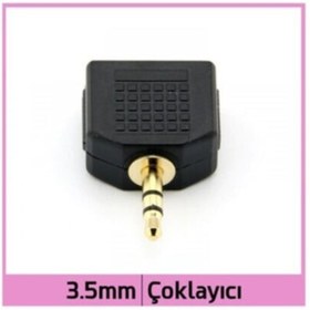 Resim Platoon Ti-mesh Altın Kaplama 3.5mm Stereo Plug To 2 X 3.5mm Stereo Jack Splitter Çoklayıcı - Siyah 