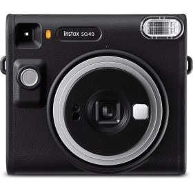 Resim Instax SQ40 Siyah Fotoğraf Makinesi 10'lu Kare Film ve Pleksi Çerçeve 