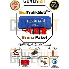 Resim Eva Trafik Seti Plus - 1 Kg Yangın Tüpü - 2 Yıllık - Mavi - Bronz Paket 