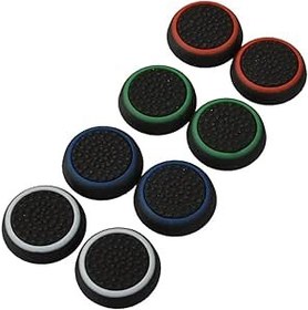 Resim 4 çift/8 adet yedek silikon Thumb Grip sürücü Analog Joystick Grips şapka caps Cover uçlar koruma kapağı Joystick Kapak Dualshock kontrol çubukları için PlayStation PS4/ps3/XBOX One/XBOX 360/Nintendo Wii U Controller'lerin Game Black 