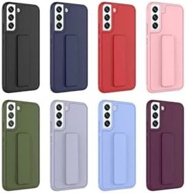 Resim PSR aksesuar Pembe Qstand Kılıf-Pembe Galaxy S22 ile uyumlu 