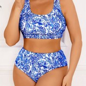 Resim Kadınlar için sınır ötesi sıcak satış baskılı yüksek elastik büyük beden günlük giyim zayıflatan çok yönlü bölünmüş bikini 