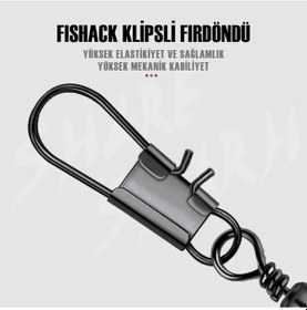 Resim Fishack Paslanmaz Klipsli Fırdöndü Füme No: 3 12'li 