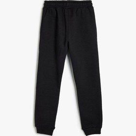 Resim Koton Jogger Eşofman Altı Beli Bağlamalı Cepli Şardonlu Siyah 5wkb40079tk Siyah 
