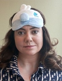 Resim Caş Dekorasyon Mavi Renkli Tavşan Figürlü Peluş Uyku Bandı Mavi 