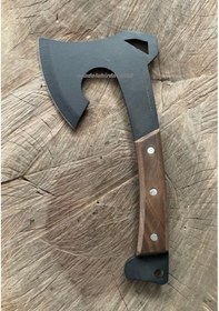 Resim Dmr Karbon Dövme Çelik Balta Kamp Baltası El Yapımı Balta 550gr 30cm 