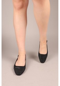 Resim Jubily Lazerli Arkası Açık Topuklu Ayakkabı Siyah-7997 Siyah 