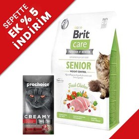 Resim Brit Care Senior Tavuk Tahılsız Yaşlı Kedi Maması 2 Kg + Creamy 4x15 Gr Ödül 