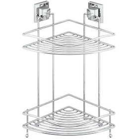 Resim Teknotel Yapışkanlı Iki Katlı Banyo Duş Köşe Rafı Krom Ef253 Çok Renkli 