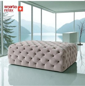 Resim Smarto Relax Puf Soglio Ayaksız Kapitoneli Dekoratif 100x100x45 Cm Ekru Ekru 