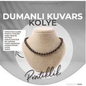 Resim OSMANLI DEĞERLİ TAŞ Sertifikalı Dumanlı Kuvars Doğaltaş Kolye 8 Mm, M514 