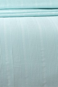 Resim Tek Kişilik İki Renk Dantelli Petek Pike -waffle Dokuma Pike-160x230 Cm Bebe Mavisi 