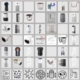 Resim Faf Fresh Air Filter 10 Adet Xiaomi Purifier PRO Filtre İle Uyumlu Gümüş İyonlu Elektrostatik Toz Tutucu Ön Filtre 