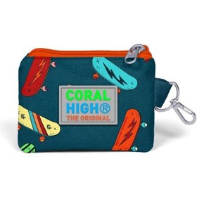 Resim Coral High Kids Civit Neon Turuncu Kaykay Desenli Bozuk Para Çantası 21823 Çok Renkli 